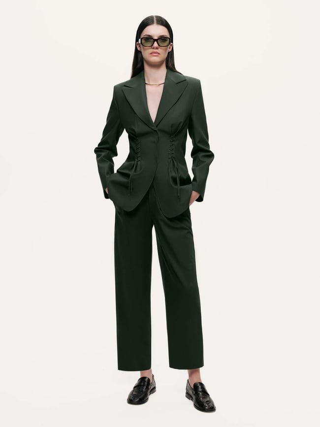  Pileli Yüksek Bel Pantolon