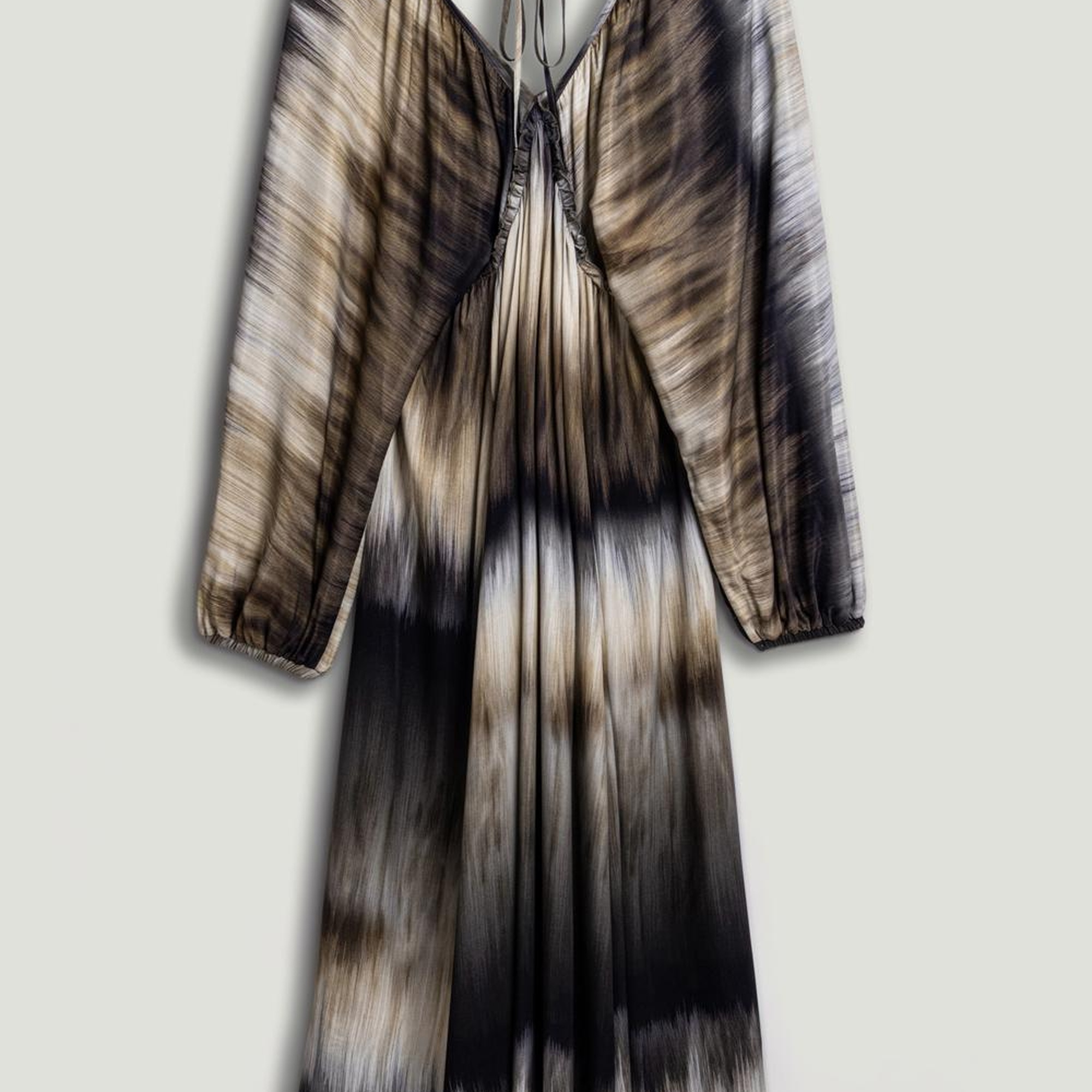 Batik Desenli Maxi Elbise