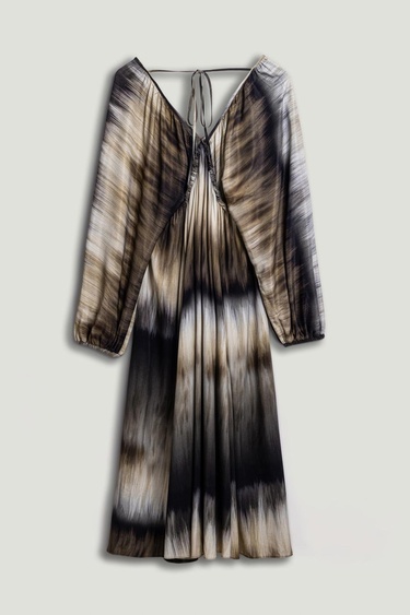  Batik Desenli Maxi Elbise