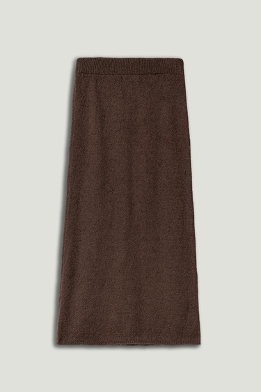  Taş Detaylı Triko Maxi Etek