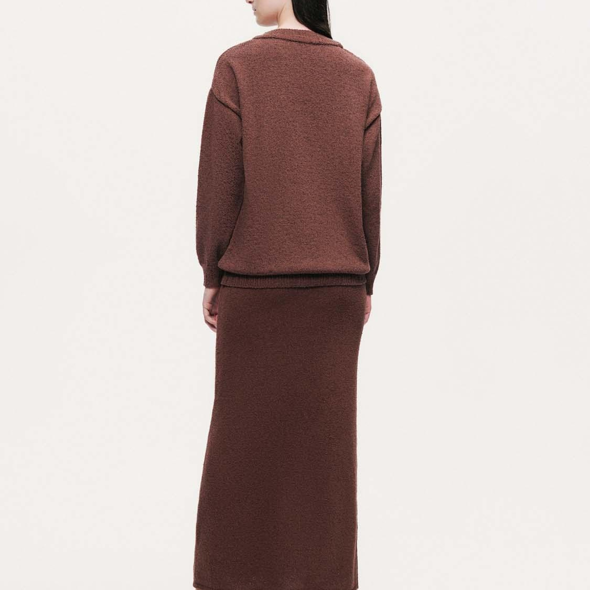 Taş Detaylı Triko Maxi Etek