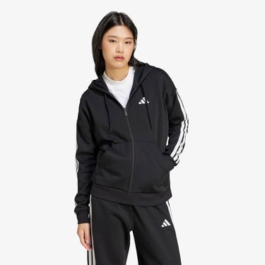  adidas Essentials 3 Stripes Full Zip Kadın Siyah Polar