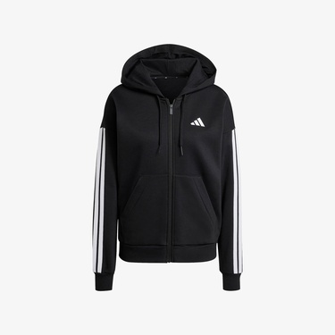  adidas Essentials 3 Stripes Full Zip Kadın Siyah Polar