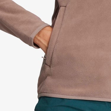  adidas Multi Essentials Full Zip Fleece Kadın Kahverengi Yürüyüş Polar