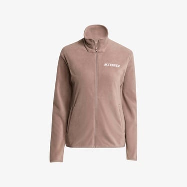  adidas Multi Essentials Full Zip Fleece Kadın Kahverengi Yürüyüş Polar
