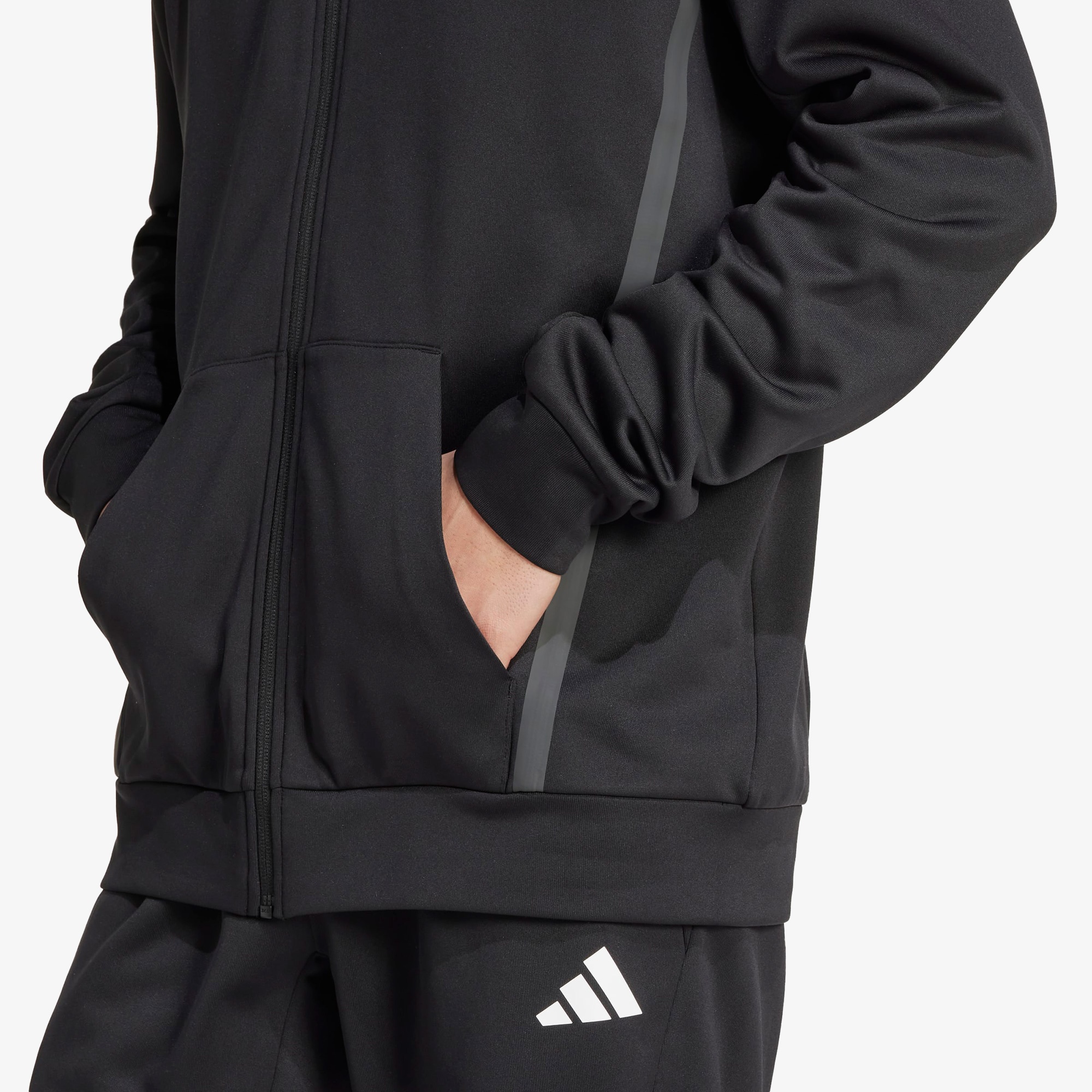adidas Game & Go Team issue Full Zip Erkek Siyah Antrenman Eşofman Üstü