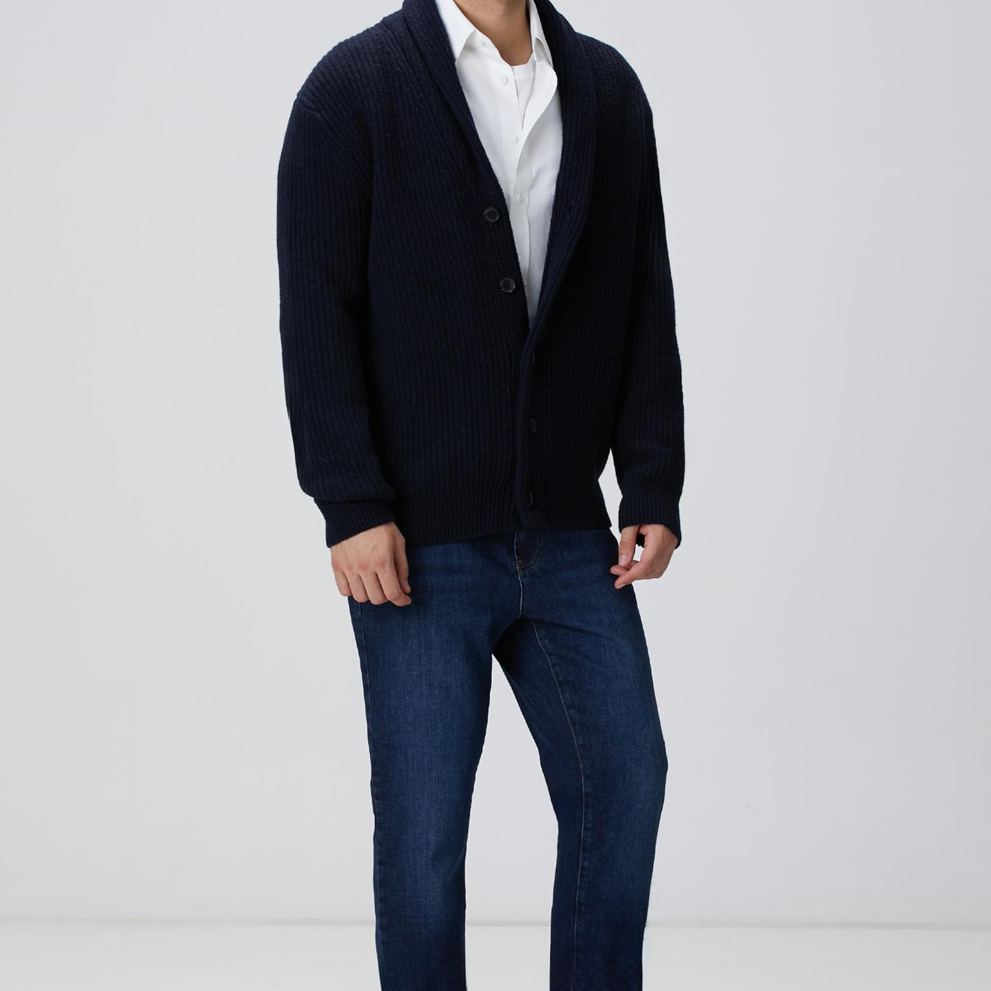 Network Erkek Lacivert Selanik Örgülü Triko Hırka