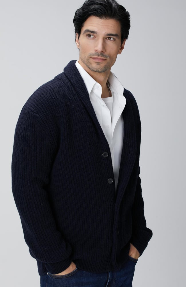  Network Erkek Lacivert Selanik Örgülü Triko Hırka