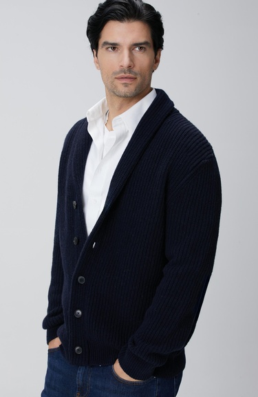  Network Erkek Lacivert Selanik Örgülü Triko Hırka