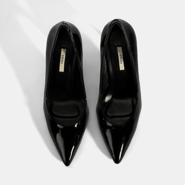  Kadın Siyah Deri Stiletto