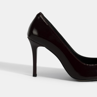  Kadın Bordo Deri Stiletto
