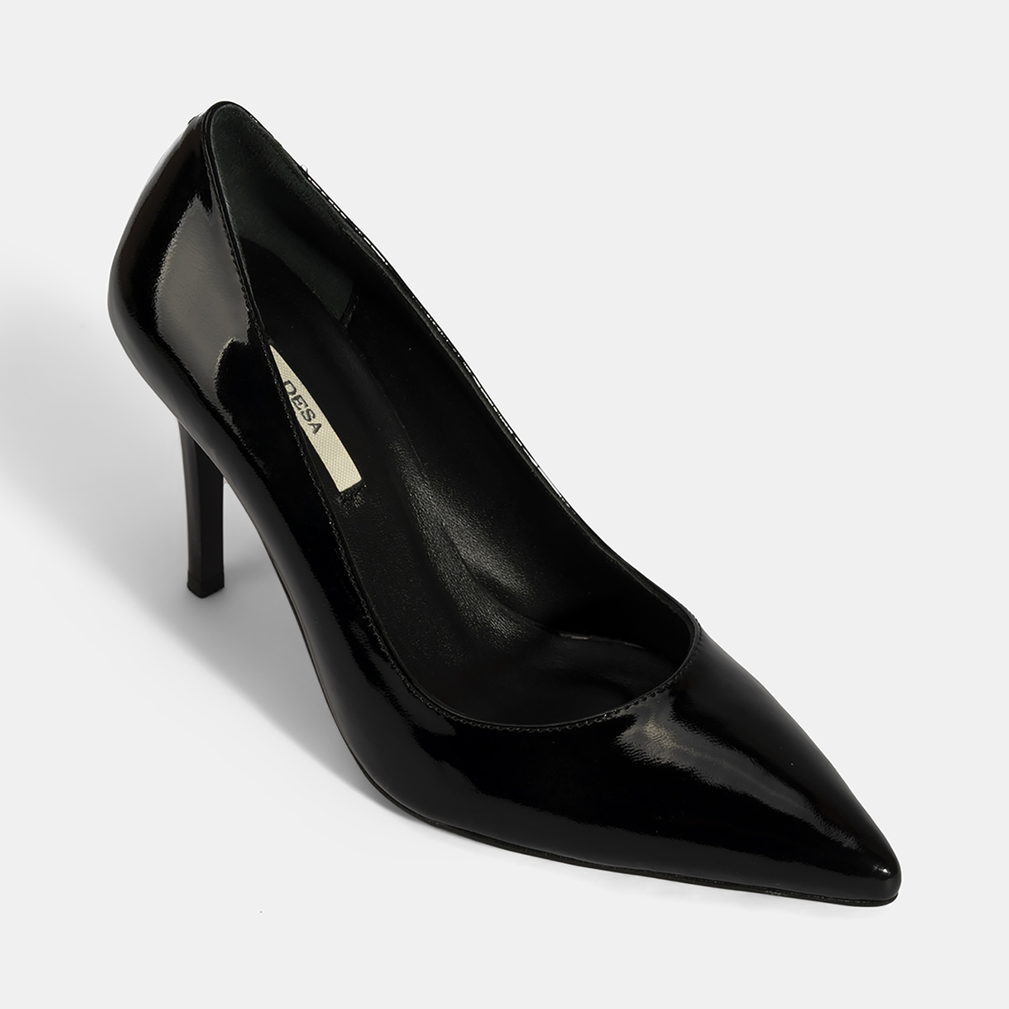 Kadın Siyah Deri Stiletto