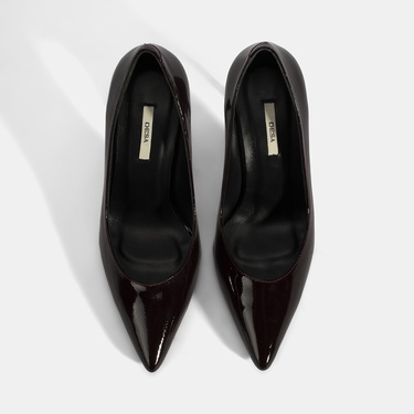  Kadın Bordo Deri Stiletto