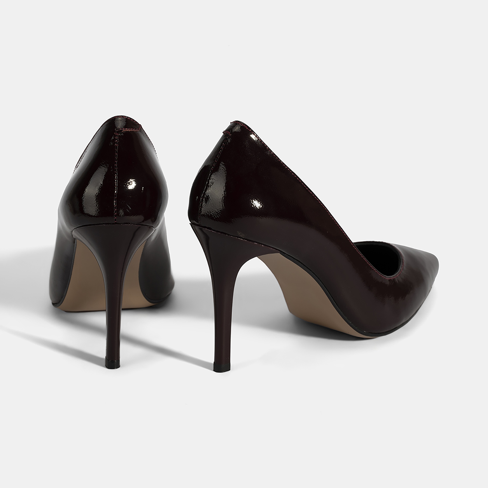 Kadın Bordo Deri Stiletto