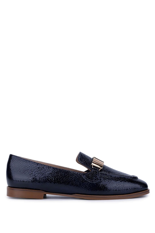  Tamer Tanca Kadın Hakiki Deri Lacivert Loafer Ayakkabı