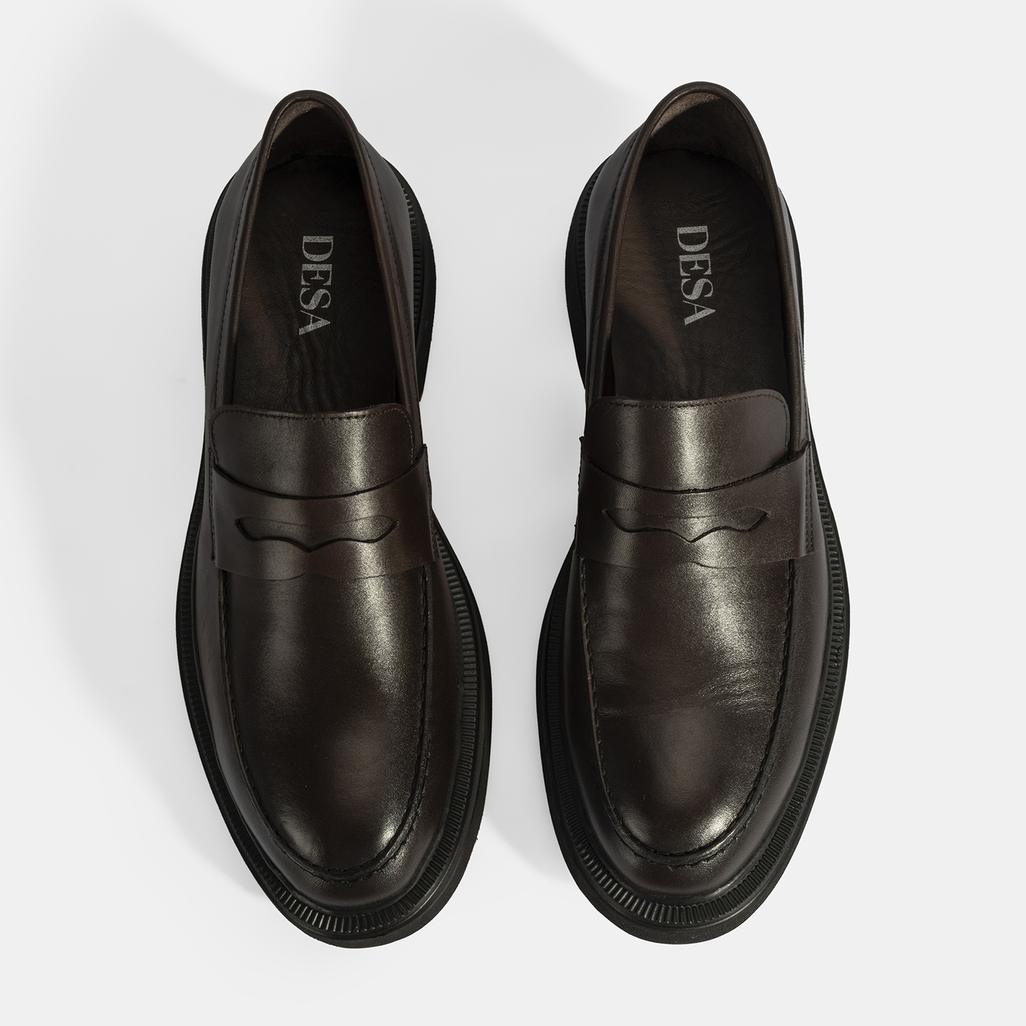 Erkek Kahve Deri Loafer