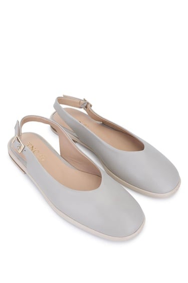  Tamer Tanca Kadın Hakiki Deri Bej Babet Ayakkabı