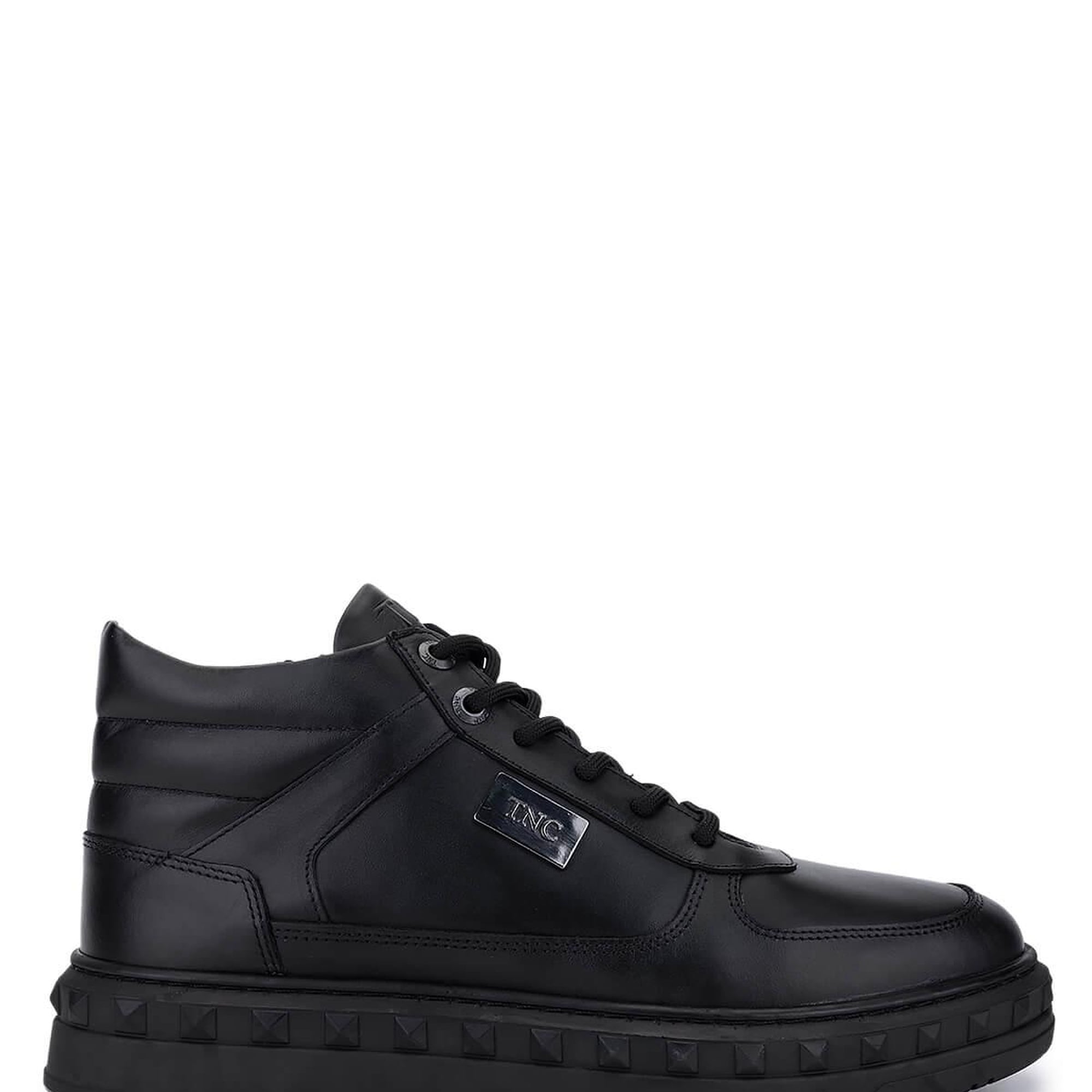 Tamer Tanca Erkek Hakiki Deri Siyah Deri Sneakers & Spor Bot