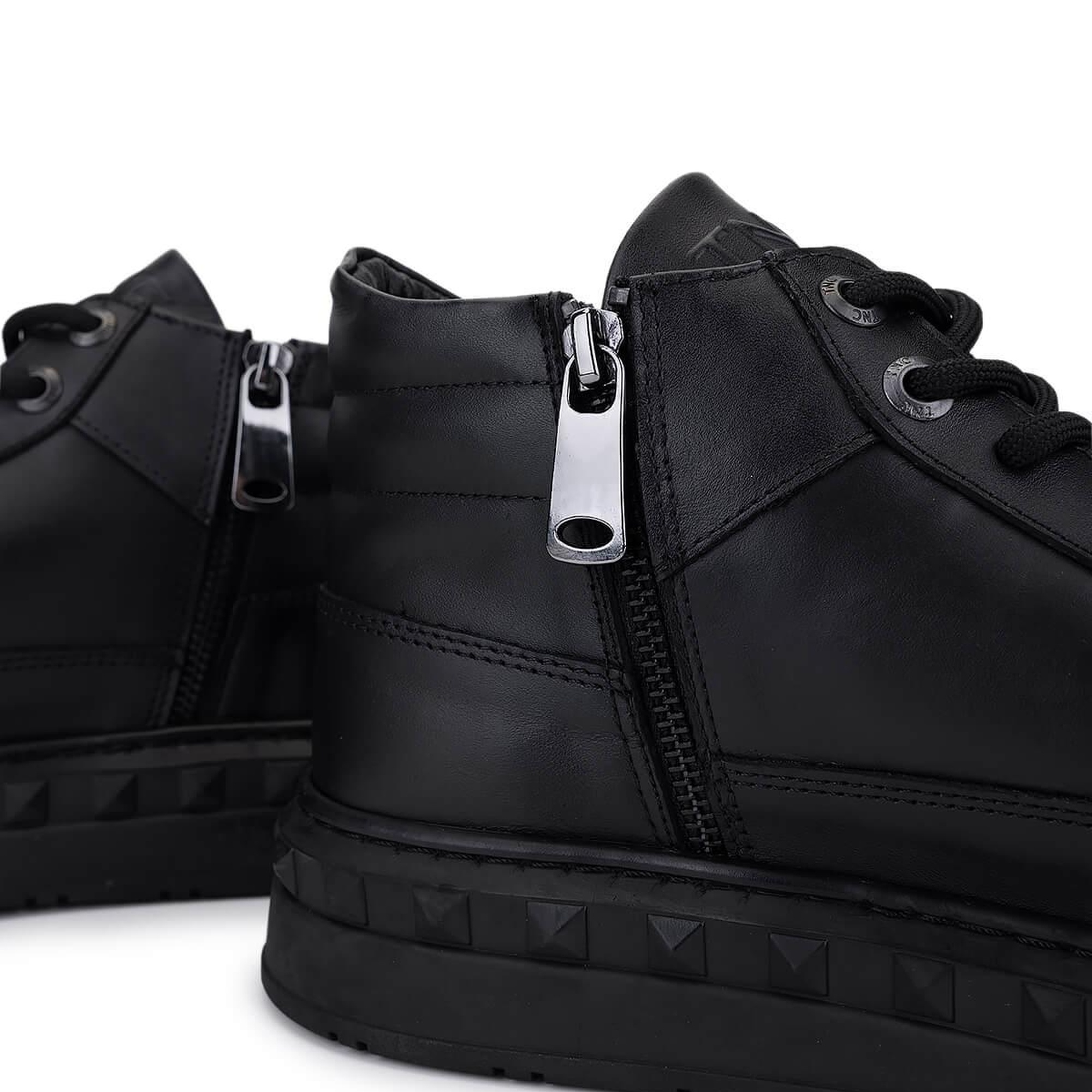 Tamer Tanca Erkek Hakiki Deri Siyah Deri Sneakers & Spor Bot