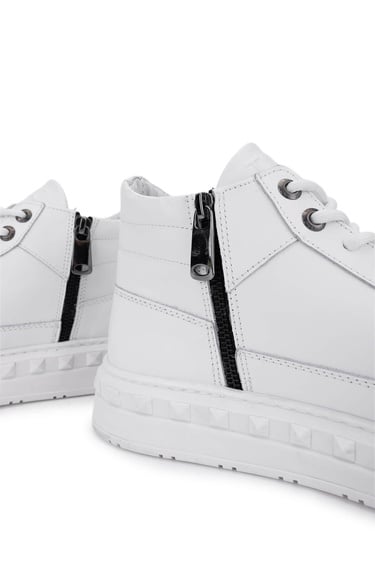  Tamer Tanca Erkek Hakiki Deri Beyaz Sneakers & Spor Bot