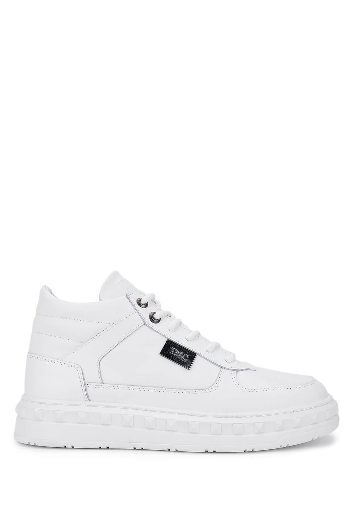  Tamer Tanca Erkek Hakiki Deri Beyaz Sneakers & Spor Bot