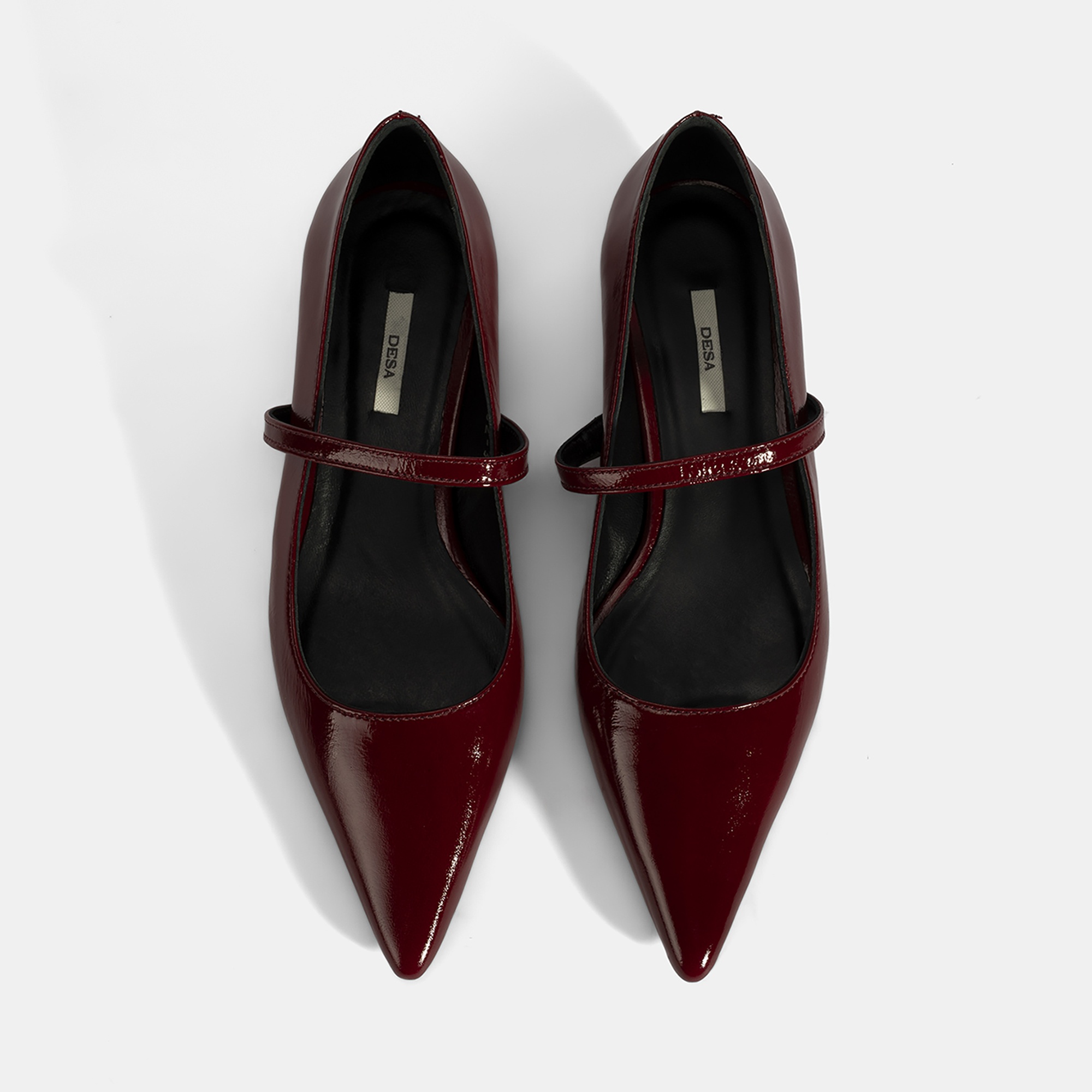 Kadın Bordo İnce Kısa Topuklu Deri Ayakkabı