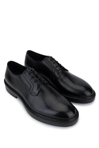  Tamer Tanca Erkek Hakiki Deri Siyah Deri Klasik Ayakkabı