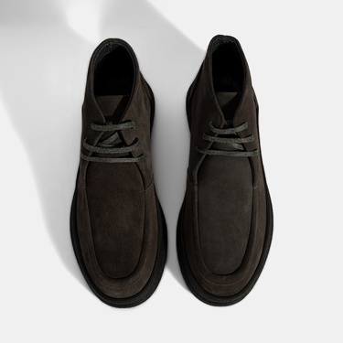  Erkek Füme Bağcıklı Süet Deri Bot