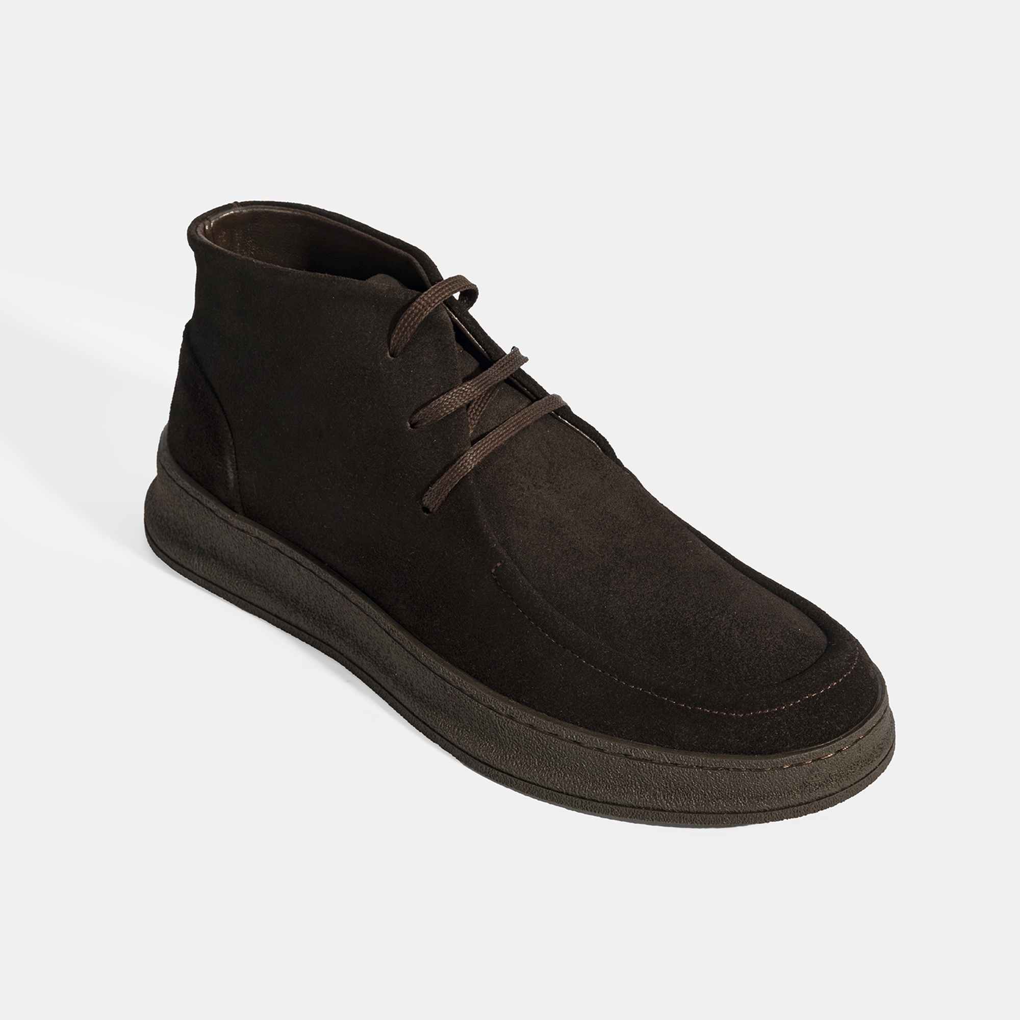 Erkek Kahve Bağcıklı Süet Deri Bot