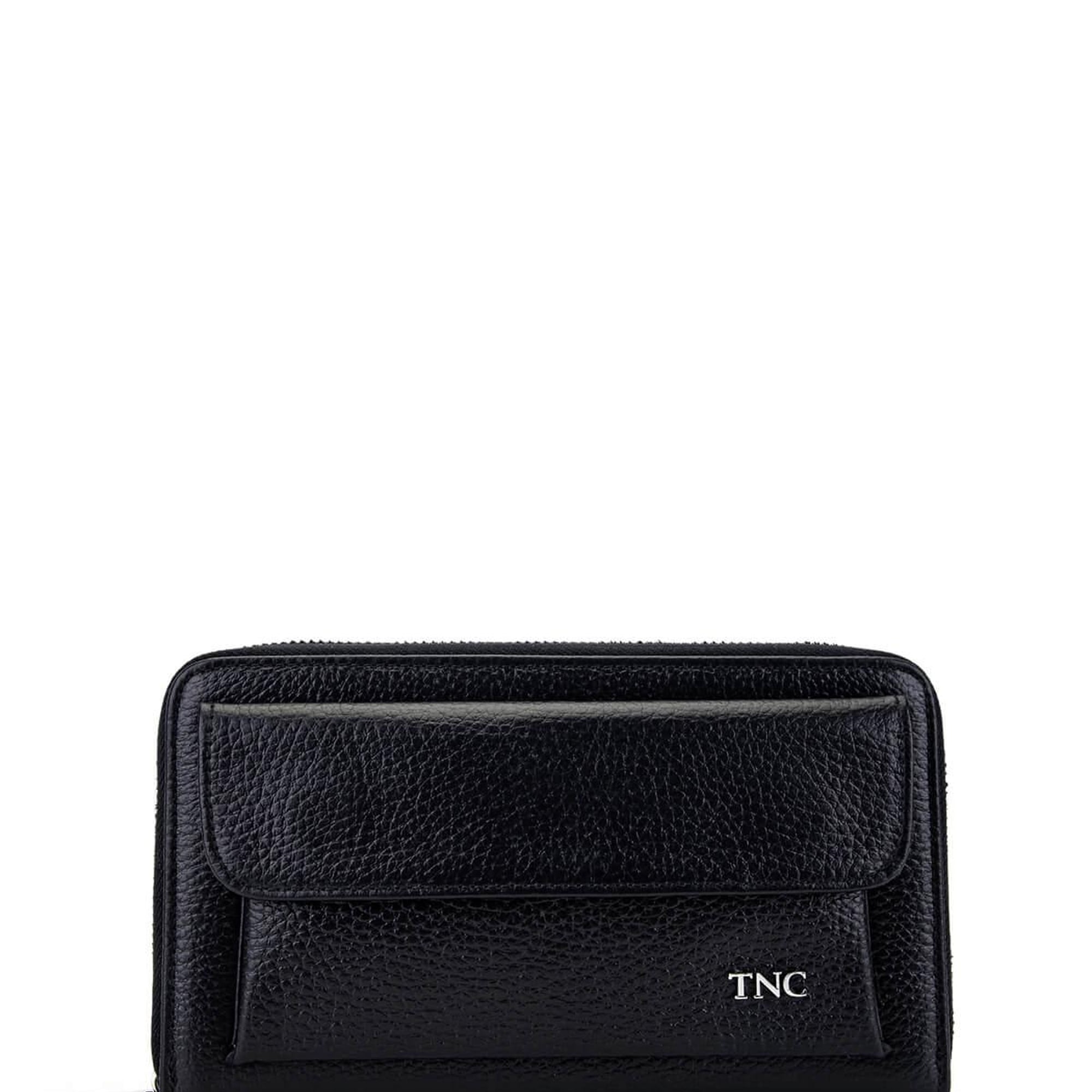 Tamer Tanca Erkek Hakiki Deri Siyah Floter El Çantası