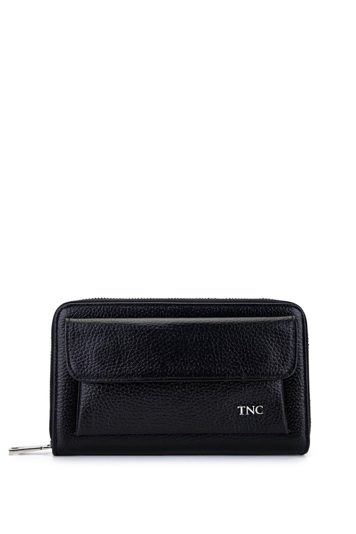  Tamer Tanca Erkek Hakiki Deri Siyah Floter El Çantası