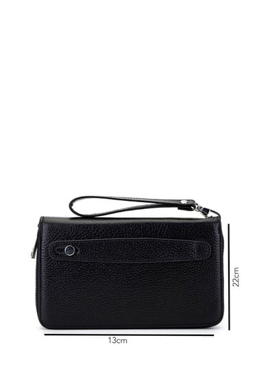  Tamer Tanca Erkek Hakiki Deri Siyah Floter El Çantası