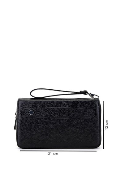  Tamer Tanca Erkek Hakiki Deri Siyah Floter El Çantası