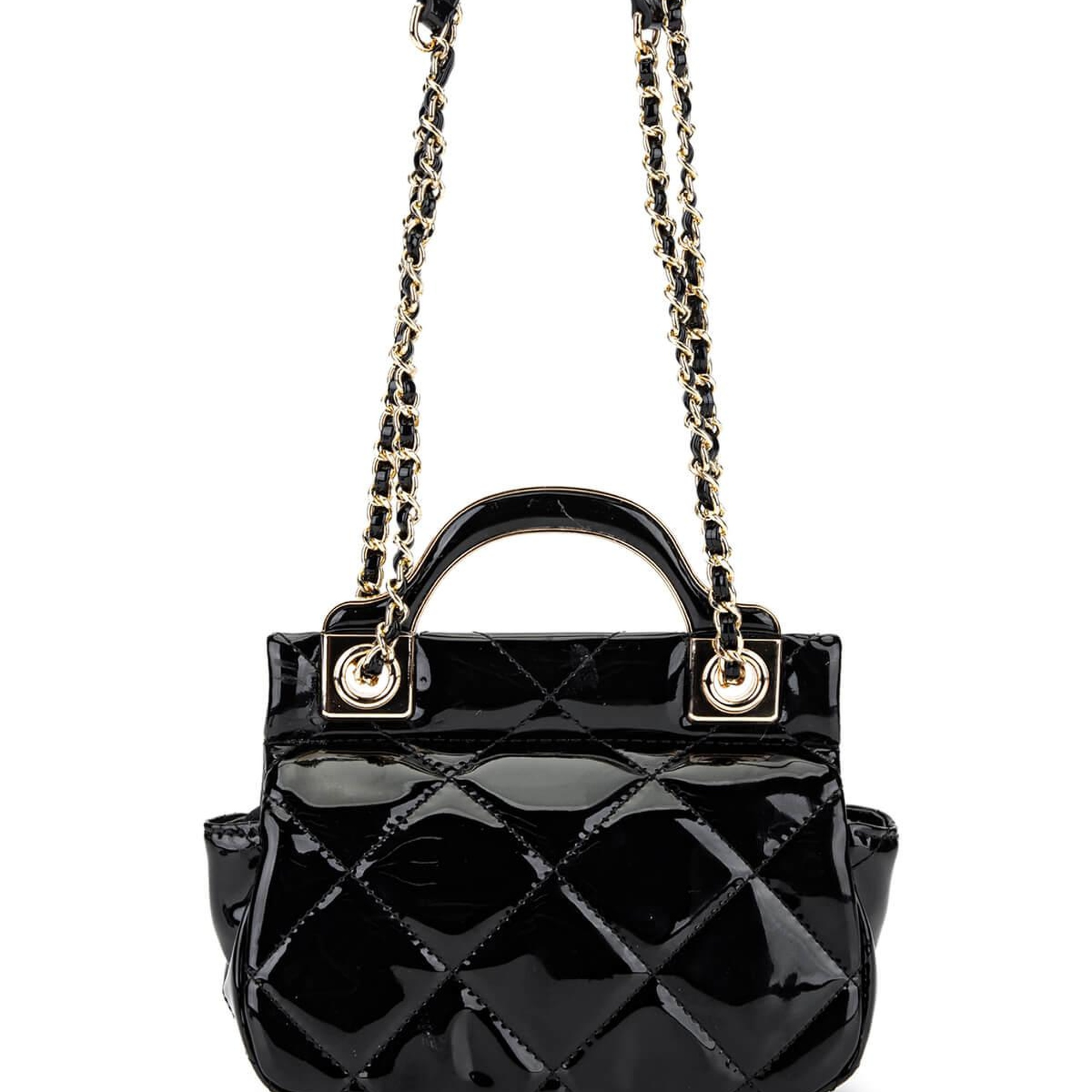 Tamer Tanca Kadın Suni Deri Siyah Rugan Omuz Çanta