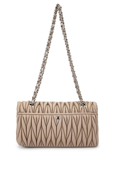  Tamer Tanca Kadın Suni Deri Taupe Omuz Çanta