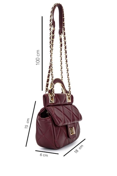  Tamer Tanca Kadın Suni Deri Bordo Omuz Çanta