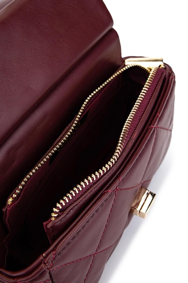  Tamer Tanca Kadın Suni Deri Bordo Omuz Çanta