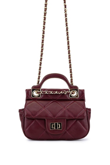  Tamer Tanca Kadın Suni Deri Bordo Omuz Çanta