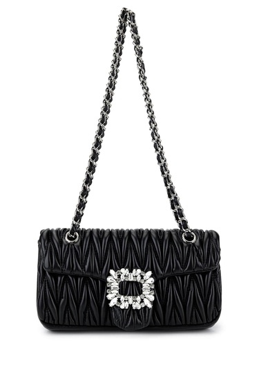  Tamer Tanca Kadın Suni Deri Siyah Omuz Çanta