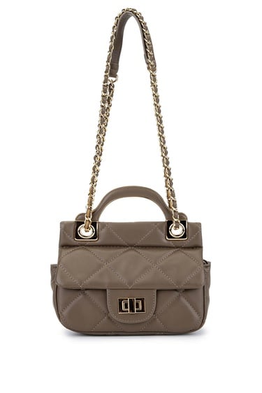  Tamer Tanca Kadın Suni Deri Gri Omuz Çanta