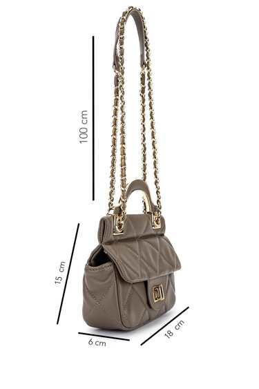  Tamer Tanca Kadın Suni Deri Gri Omuz Çanta