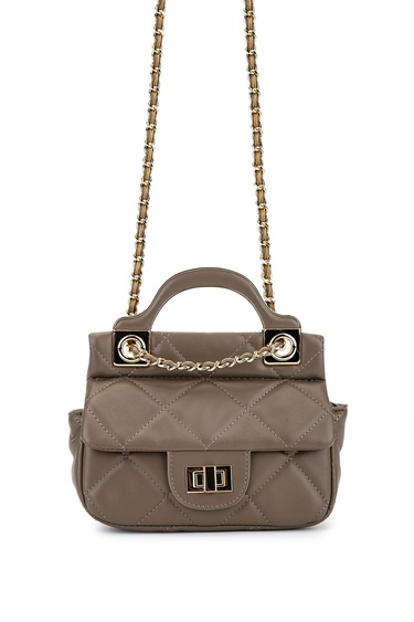  Tamer Tanca Kadın Suni Deri Gri Omuz Çanta