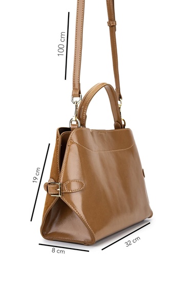  Tamer Tanca Kadın Suni Deri Taupe Omuz Çanta