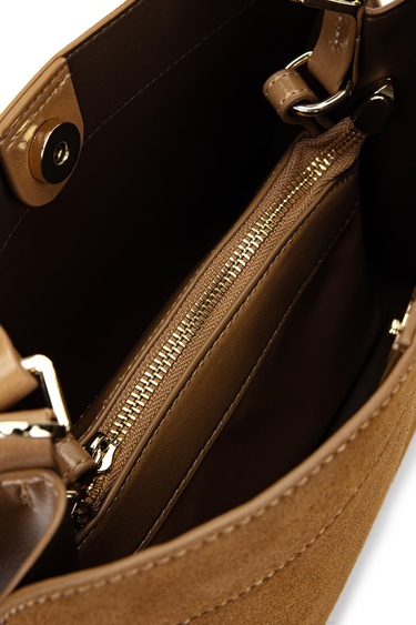  Tamer Tanca Kadın Suni Deri Taupe Omuz Çanta