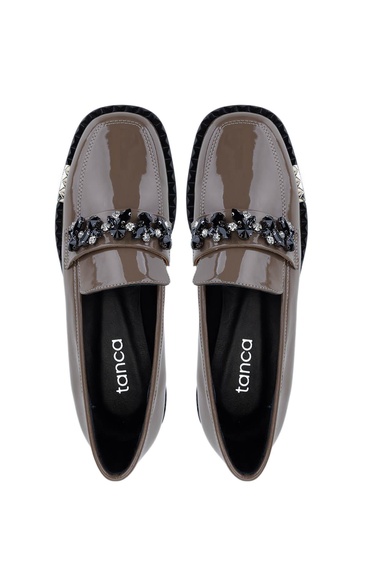  Tamer Tanca Kadın Hakiki Deri Vizon Rugan Loafer Ayakkabı