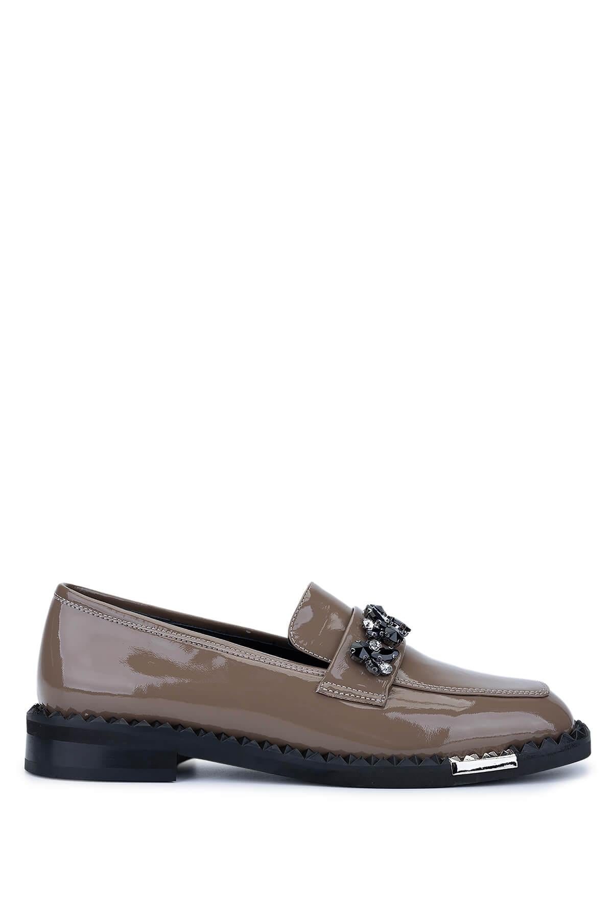  Tamer Tanca Kadın Hakiki Deri Vizon Rugan Loafer Ayakkabı