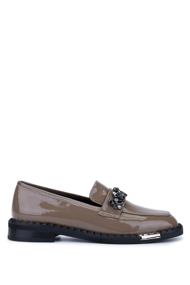  Tamer Tanca Kadın Hakiki Deri Vizon Rugan Loafer Ayakkabı