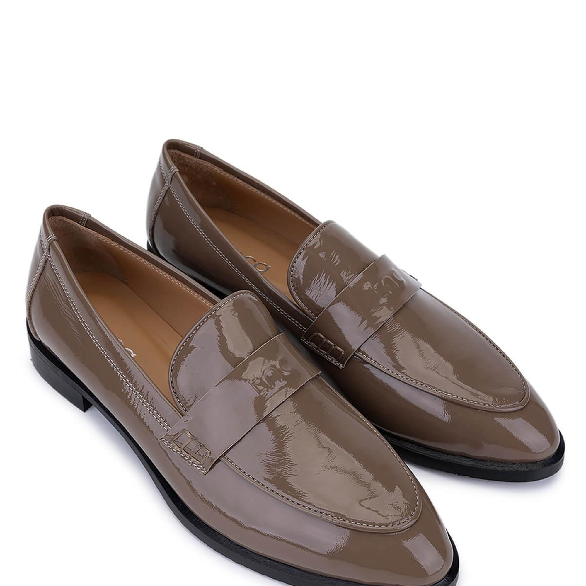 Tamer Tanca Kadın Hakiki Deri Vizon Rugan Loafer Ayakkabı