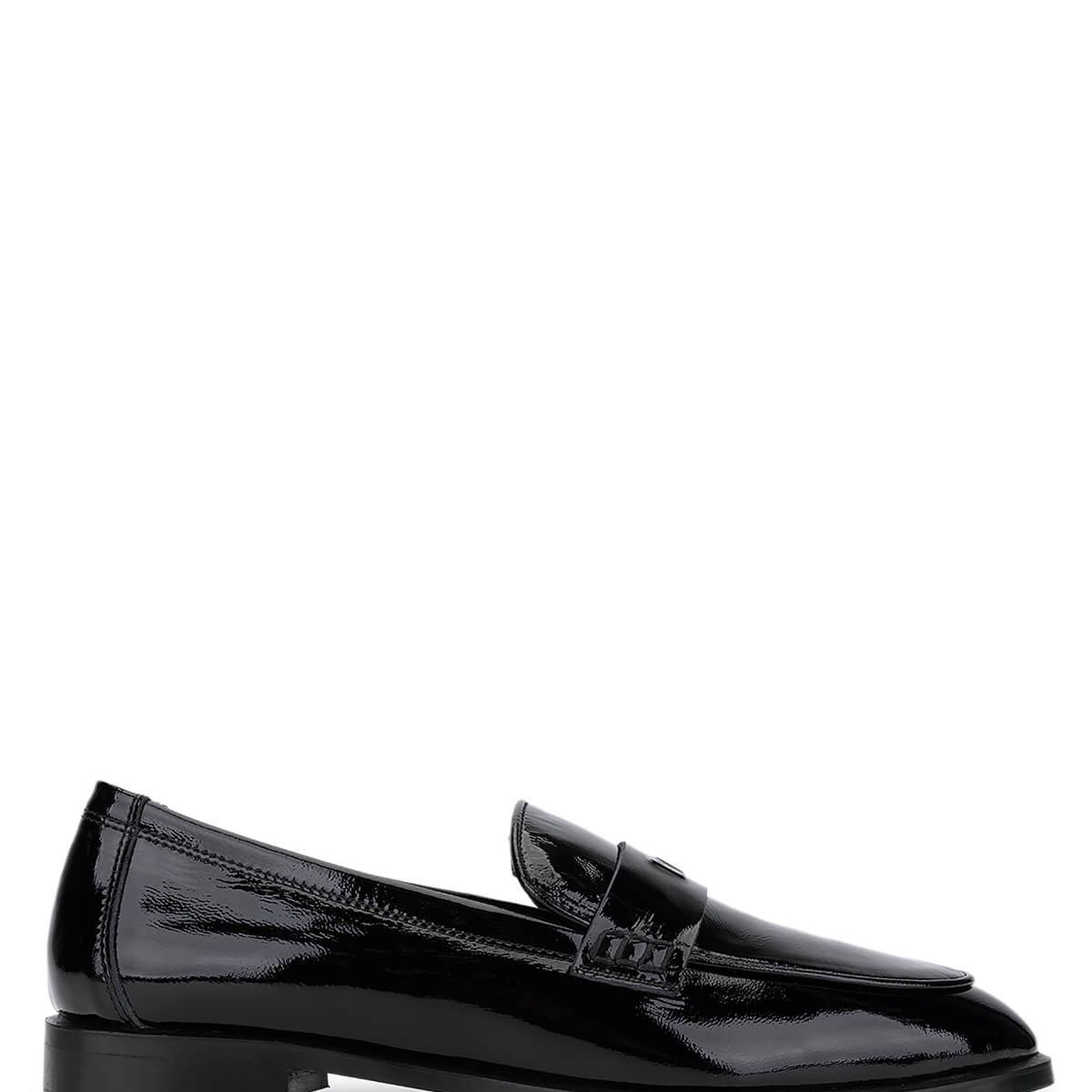 Tamer Tanca Kadın Hakiki Deri Siyah Rugan Loafer Ayakkabı