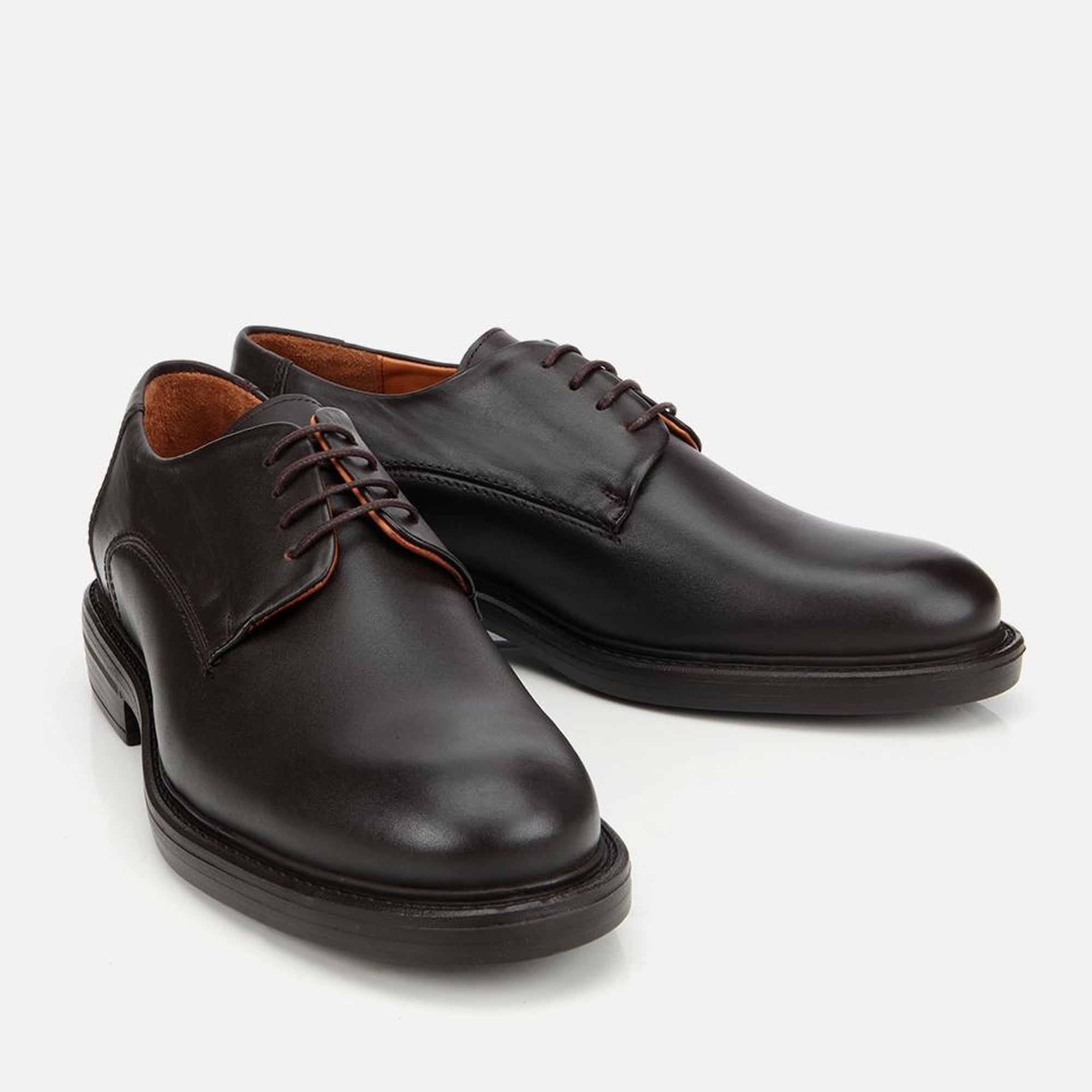 Erkek Deri Kahverengi Rahat Tabanlı Klasik Ayakkabı